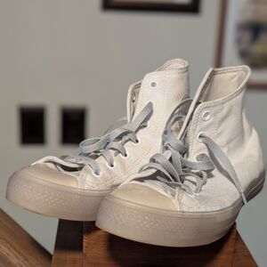 Converse Cream High-Top Sneakers